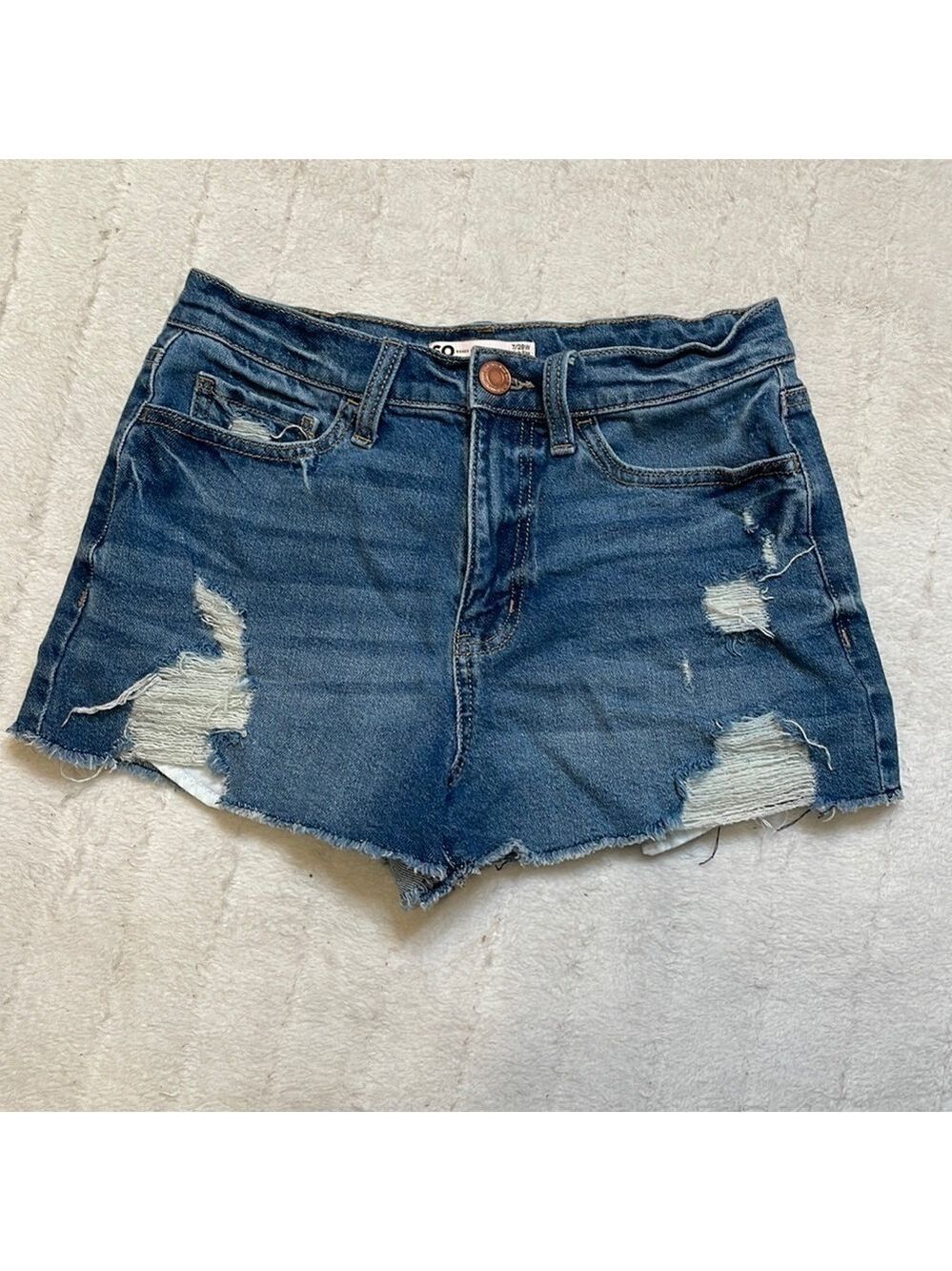 Short shorts mom Jean shorts distressed, high rise, size 7 / 28W